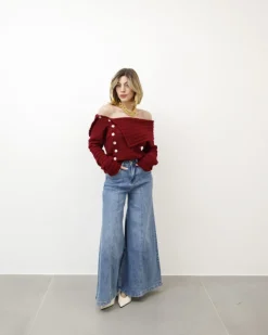 Jeans palazzo con cuciture – F31720