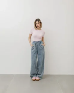 Jeans palazzo con elastico – 8571