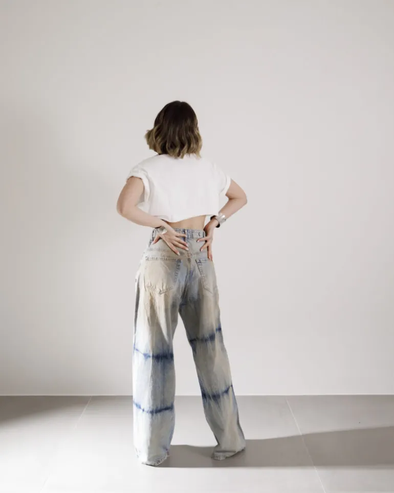 Jeans super baggy slavato- 16079