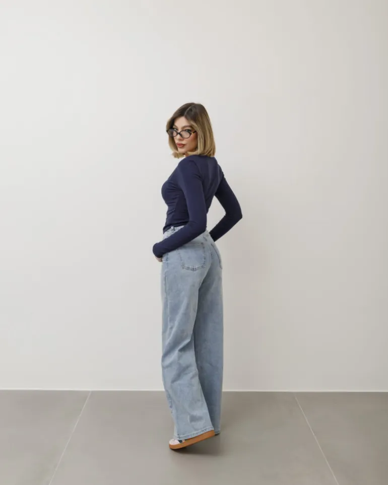 Maglia in cotone scollo quadrato – 7838