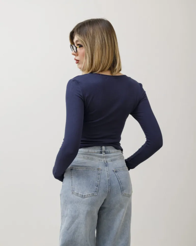 Maglia in cotone scollo quadrato – 7838