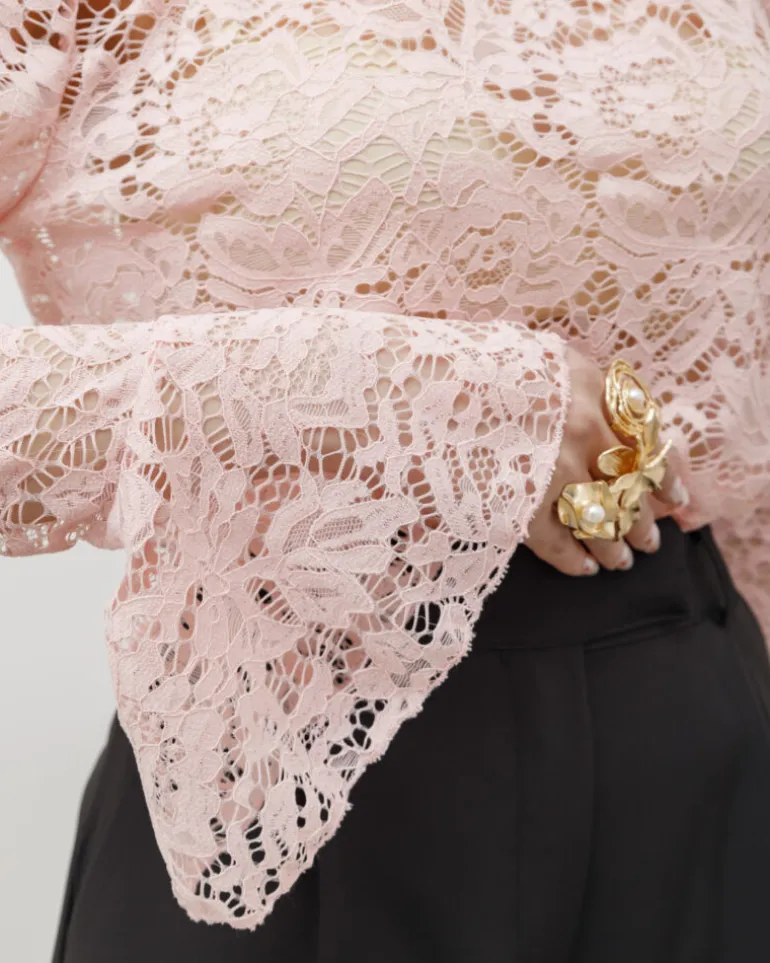 Maglia in pizzo con colletto – 18189