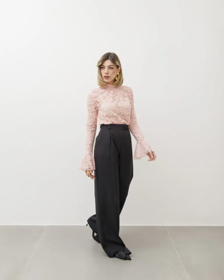 Maglia in pizzo con colletto – 18189