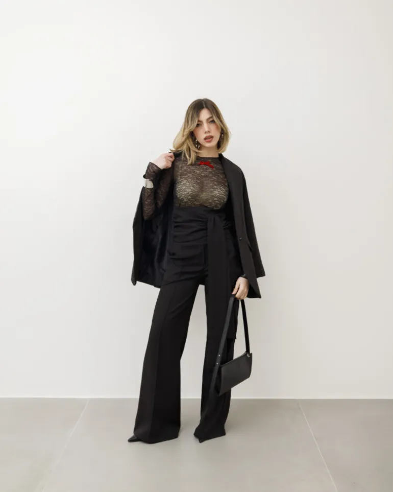Maglia in pizzo con fiocco – H4611