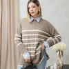 Maglione a righe in lana girocollo – G098