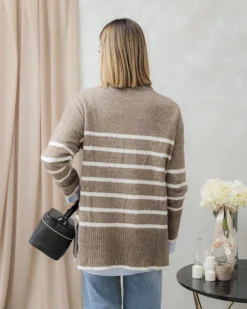 Maglione a righe in lana girocollo – G098