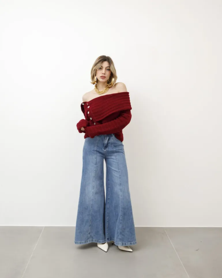 Maglione con scollo e bottoni – 24693