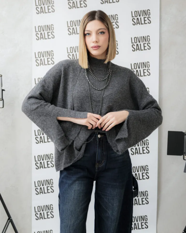 Maglione in lana con manica ampia – G090