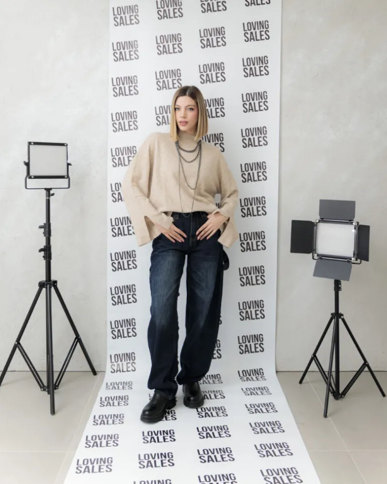 Maglione in lana con manica ampia – G090