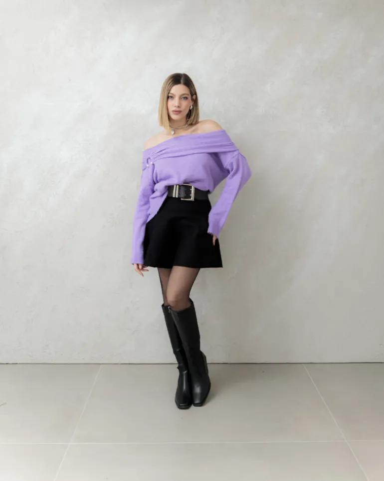 Maglione in lana con scollo a barca – 24686