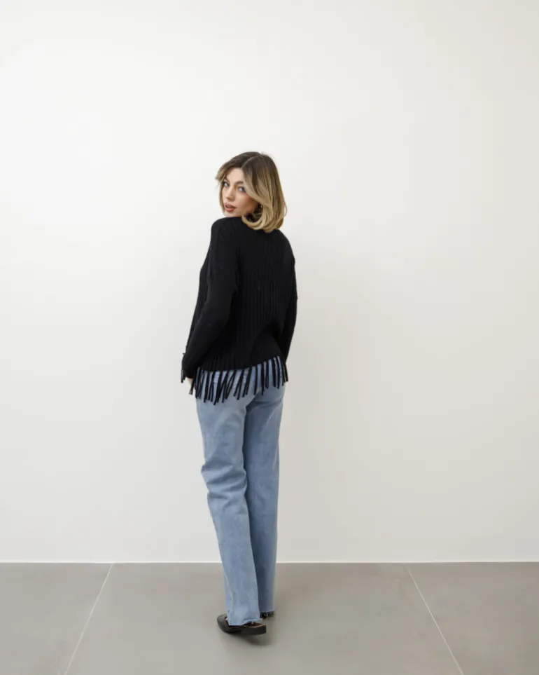 Maglione lavorato con frange – Z1182