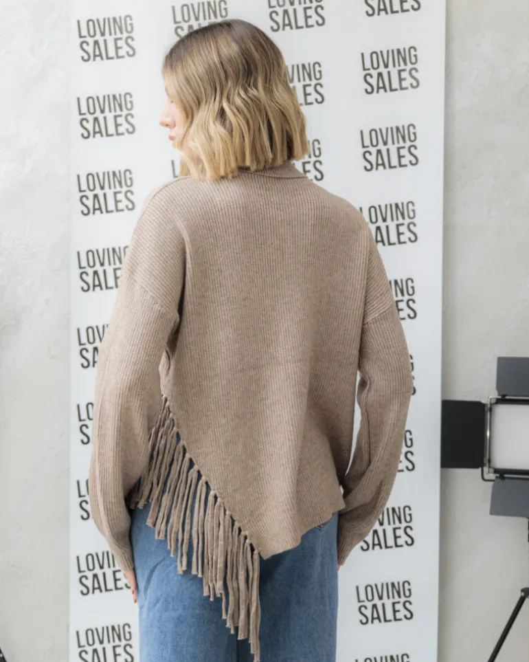 Maglione morbido con frange – G137