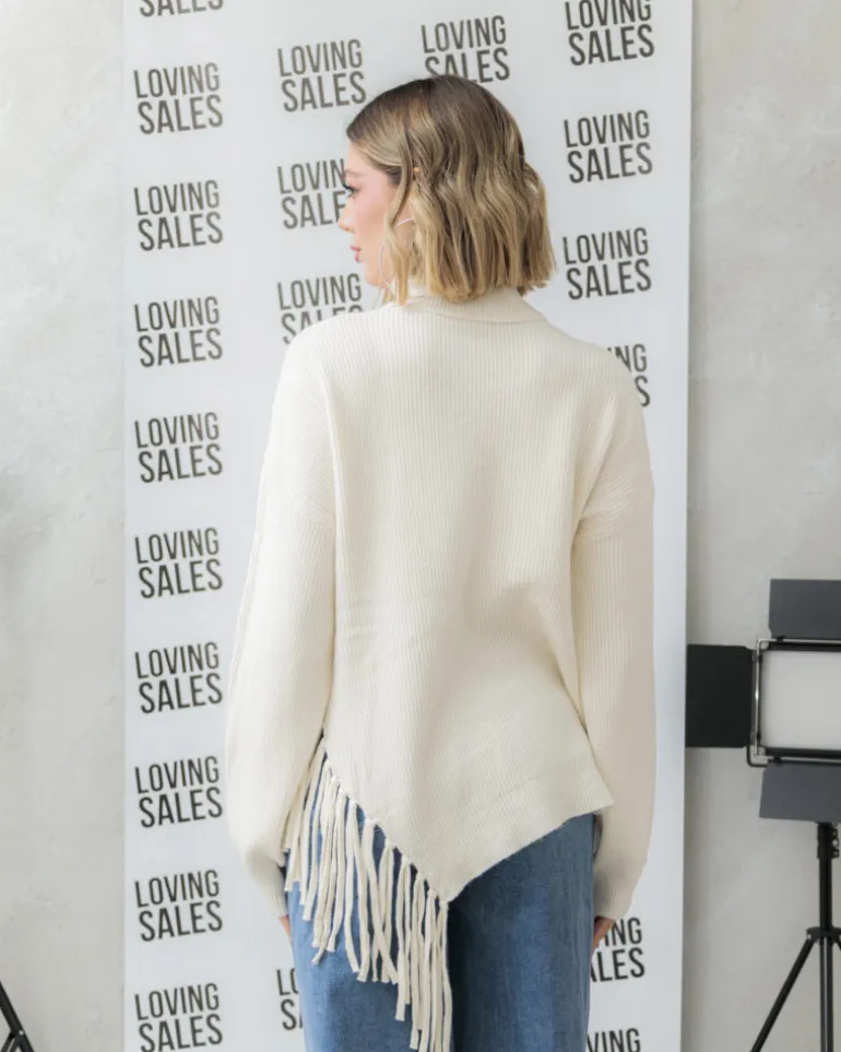 Maglione morbido con frange – G137
