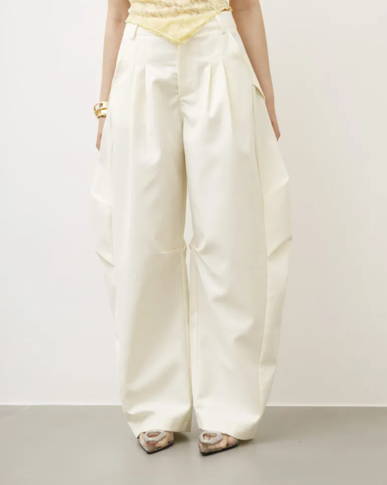 Pantaloni eleganti ballon panna – P6696