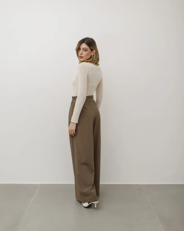 Pantaloni palazzo con pinces – 8227