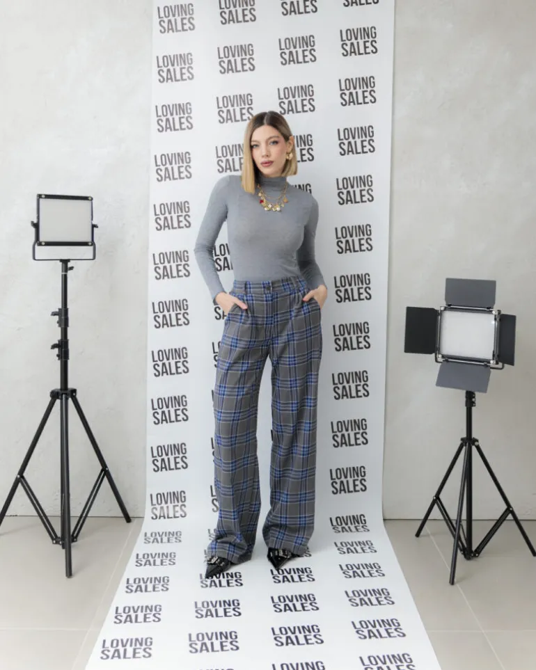 Pantaloni tartan blu – 27151