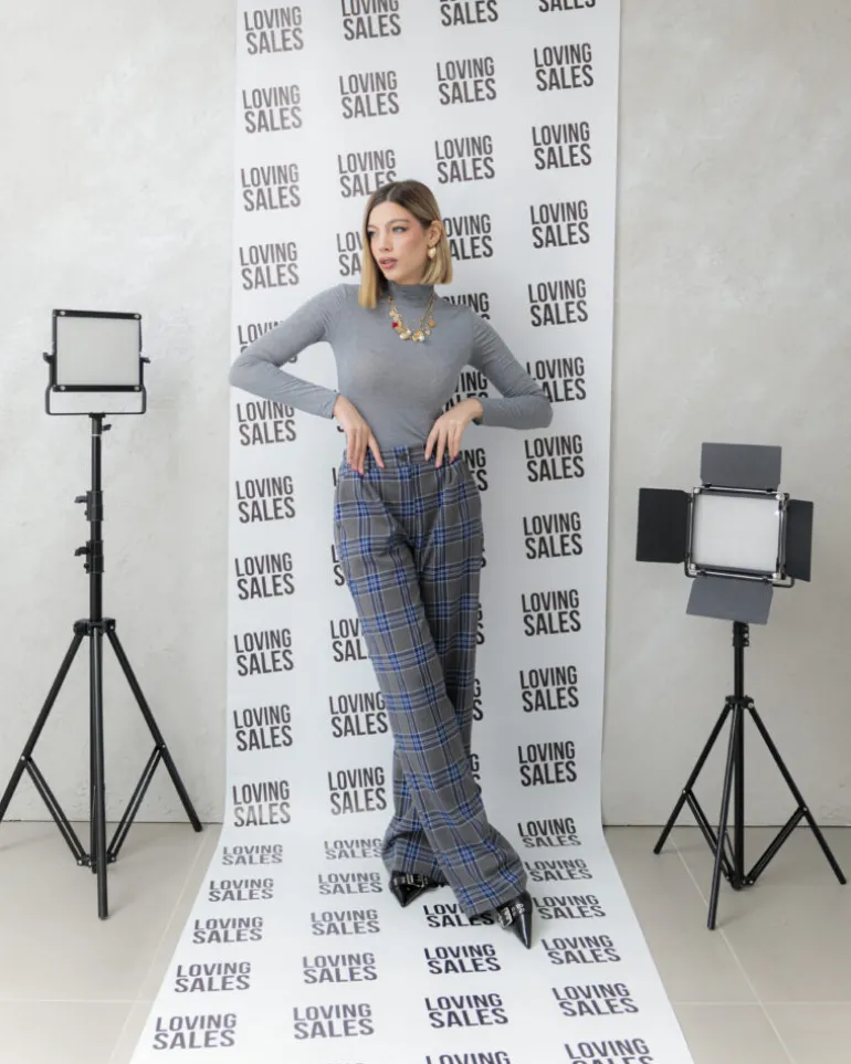 Pantaloni tartan blu – 27151