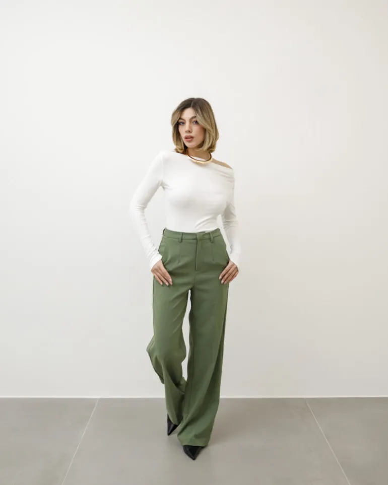 Pantaloni vita alta taglio maschile – 19186 SLC