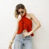 Top con incrocio e balze – L1162 slc