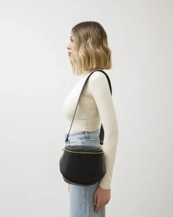 Tracolla in pelle NERA – LOVING BAGS