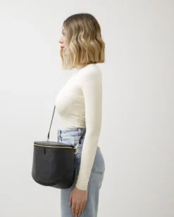 Tracolla in pelle NERA – LOVING BAGS