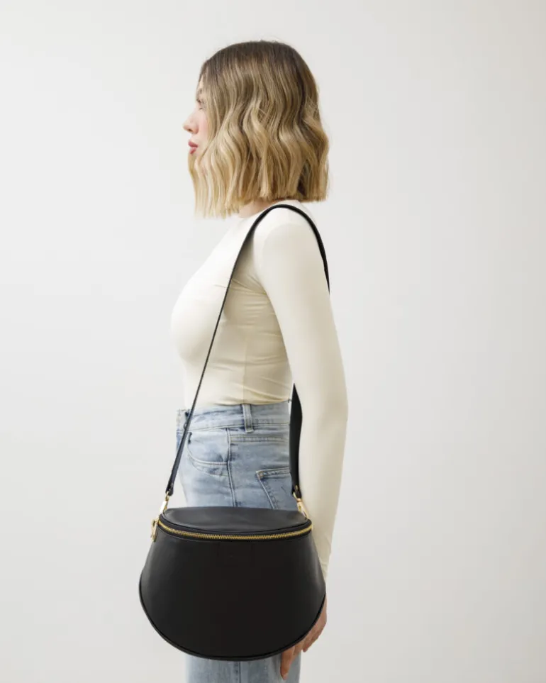 Tracolla in pelle NERA – LOVING BAGS