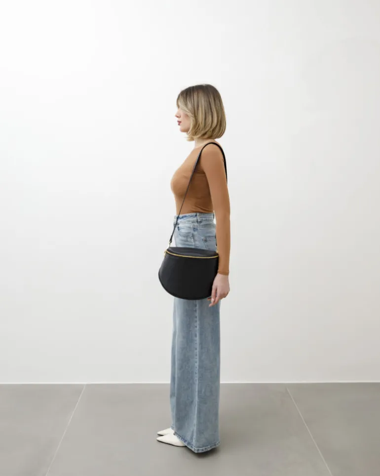 Tracolla in pelle NERA – LOVING BAGS