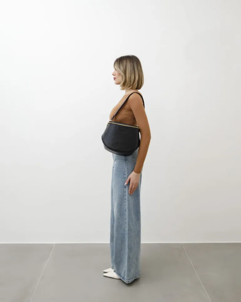 Tracolla in pelle NERA – LOVING BAGS